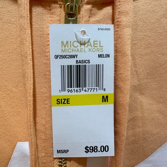NWT MICHAEL KORS Peach Logo Hoodie Sweatshirt Women’s Size Medium - Picture 4 of 6